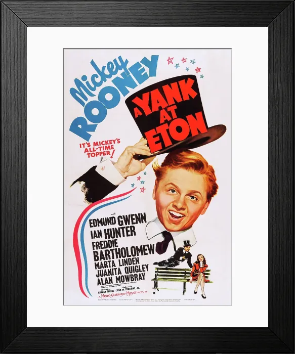 Framed Print : A YANK AT ETON, US poster, Mickey Rooney, Tina Thayer, 1942 Framed Print : A YANK AT ETON, US poster, Mickey Rooney, Tina Thayer, 1942