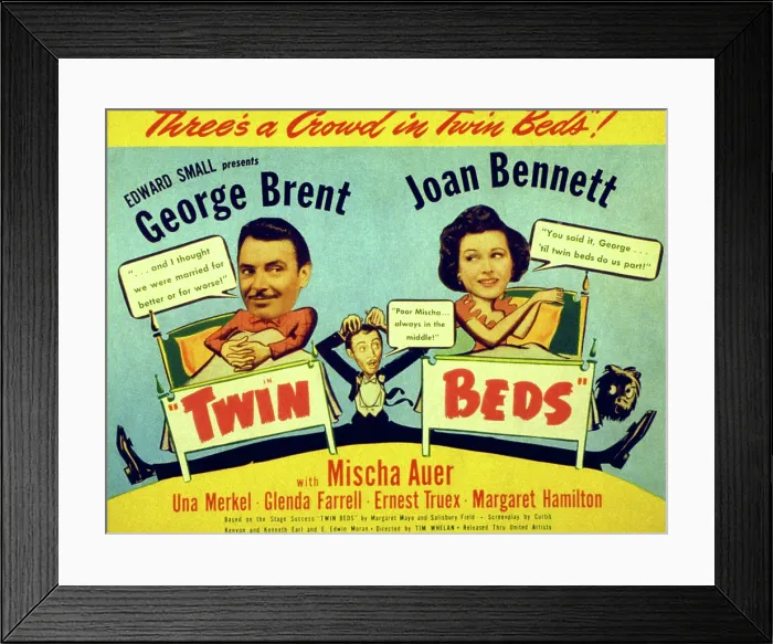 Framed Print : TWIN BEDS, George Brent, Mischa Auer (below center) Joan Bennett, 1942 Framed Print : TWIN BEDS, George Brent, Mischa Auer (below center) Joan Bennett, 1942