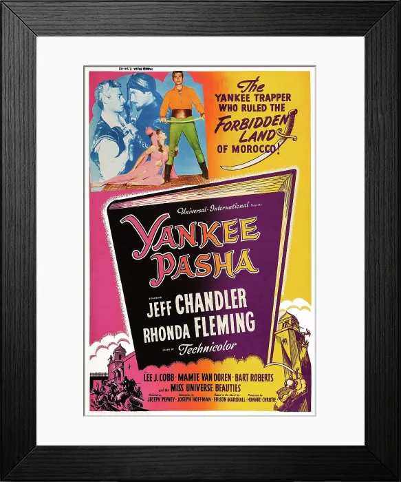 Framed Print : YANKEE PASHA, US poster art, Jeff Chander, (top left and center), Rhonda Fleming, (top left on ground), 1954