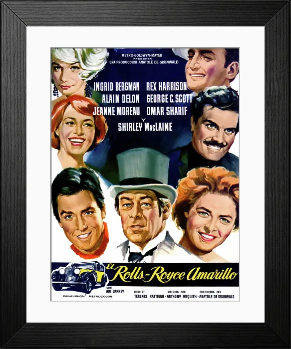 Framed Print : THE YELLOW ROLLS-ROYCE, (aka EL ROLLS-ROYCE AMARILLO), clockwise from top left: Shirley MacLaine, George C