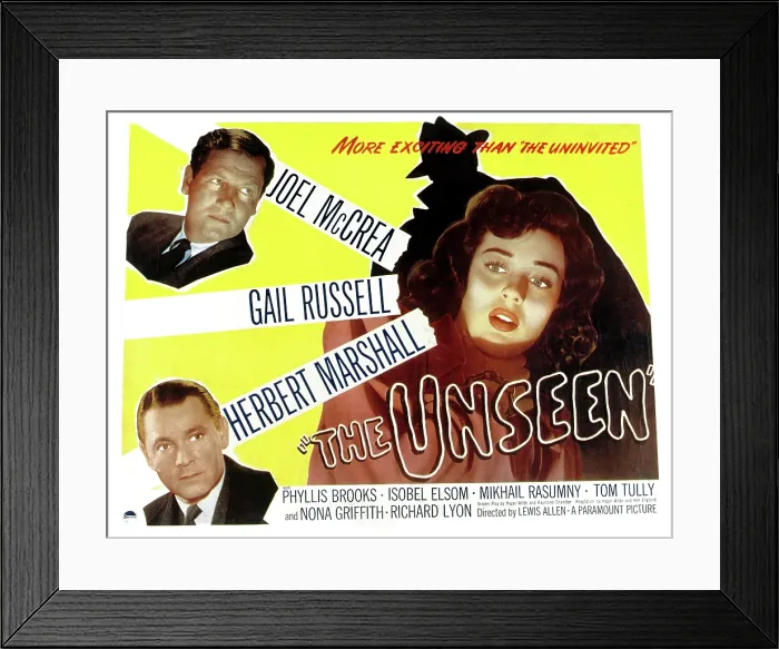 Framed Print : THE UNSEEN, Joel McCrea, Herbert Marshall, Gail Russell, 1945 Framed Print : THE UNSEEN, Joel McCrea, Herbert Marshall, Gail Russell, 1945