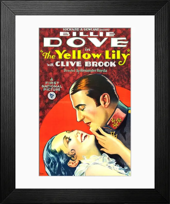Framed Print : THE YELLOW LILY, l-r: Billie Dove, Clive Brook on poster art, 1928