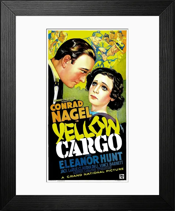 Framed Print : YELLOW CARGO, (aka SINFUL CARGO), US poster, from left: Conrad Nagel, Eleanor Hunt, 1936