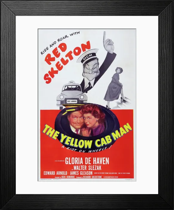 Framed Print : THE YELLOW CAB MAN, US poster art, from left: Red Skelton, Gloria DeHaven, 1950 Framed Print : THE YELLOW CAB MAN, US poster art, from left: Red Skelton, Gloria DeHaven, 1950