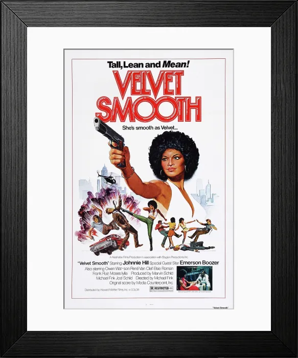 Framed Print : VELVET SMOOTH, US poster art, Johnnie Hill, Emerson Boozer, 1976 Framed Print : VELVET SMOOTH, US poster art, Johnnie Hill, Emerson Boozer, 1976