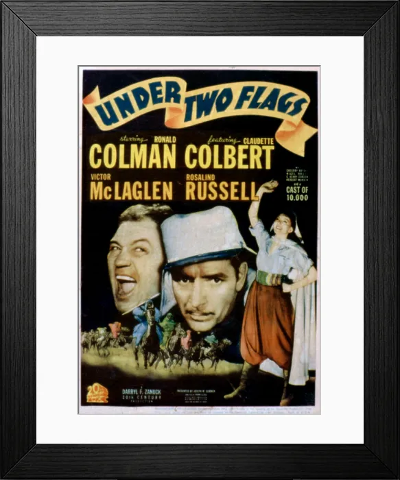 Framed Print : UNDER TWO FLAGS, Victor McLaglen, Ronald Colman, Claudette Colbert, 1936, (c) 20th Century Fox, TM & Copyright  /  Courtesy: Everett Collection