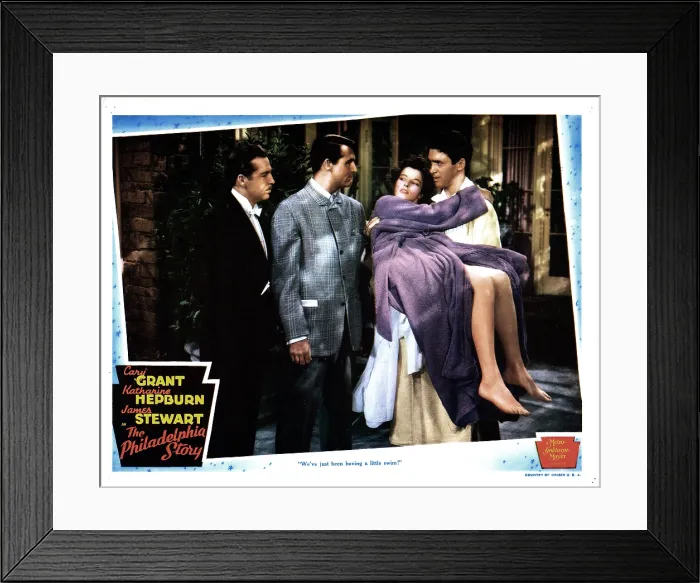 Framed Print : THE PHILADELPHIA STORY, from left, John Howard, Cary Grant, Katharine Hepburn, James Stewart, 1940