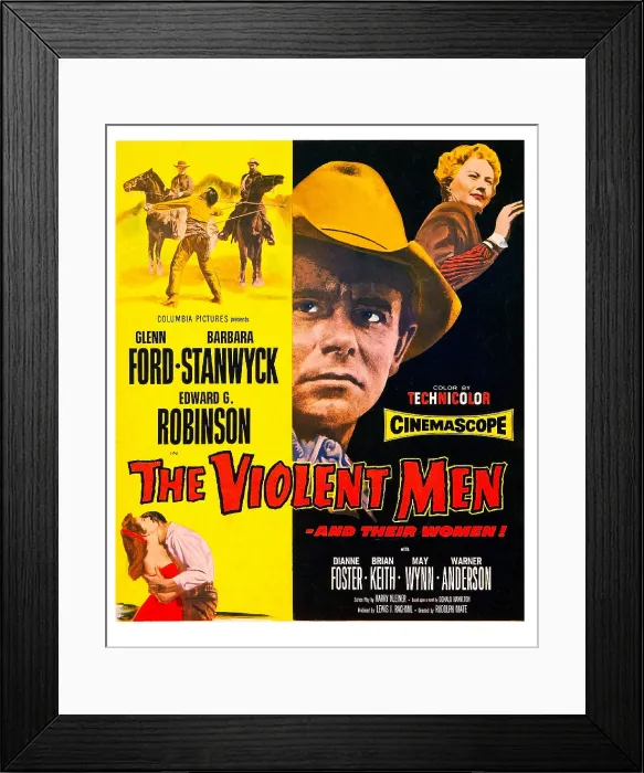 Framed Print : THE VIOLENT MEN, Glenn Ford, Barbara Stanwyck, 1955 Framed Print : THE VIOLENT MEN, Glenn Ford, Barbara Stanwyck, 1955