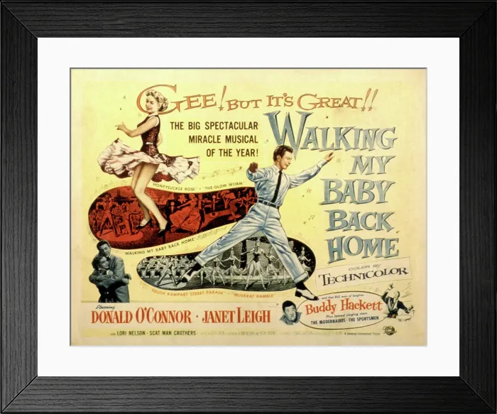 Framed Print : WALKING MY BABY BACK HOME, Janet Leigh, Donald O'Connor, 1953 Framed Print : WALKING MY BABY BACK HOME, Janet Leigh, Donald O'Connor, 1953