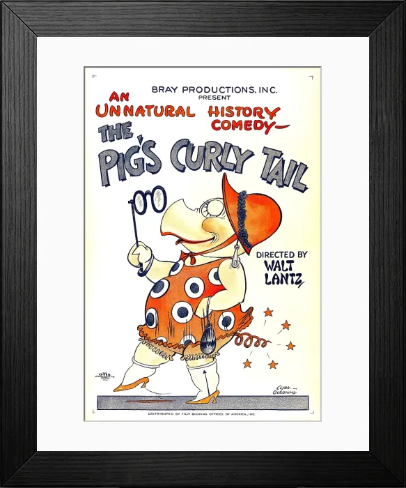 Framed Print : THE PIG'S CURLY TAIL, poster art, 1926 Framed Print : THE PIG'S CURLY TAIL, poster art, 1926