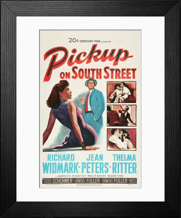 Framed Print : PICKUP ON SOUTH STREET, left side from left: Jean Peters, Richard Widmark, 1953, TM and Copyright 20th Century Fox Film Corp. All rights reserved. / courtesy Everett Collection Framed Print : PICKUP ON SOUTH STREET, left side from left: Jean Peters, Richard Widmark, 1953, TM and Copyright 20th Century Fox Film Corp. All rights reserved. / courtesy Everett Collection