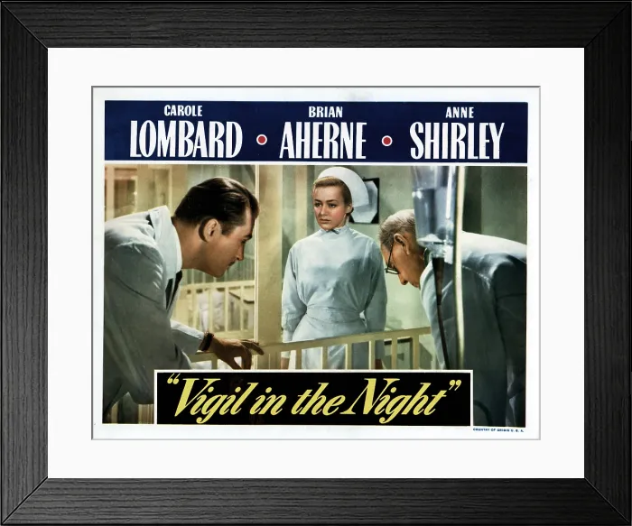 Framed Print : VIGIL IN THE NIGHT, from left, Brian Aherne, Anne Shirley, Edward Fielding, 1940