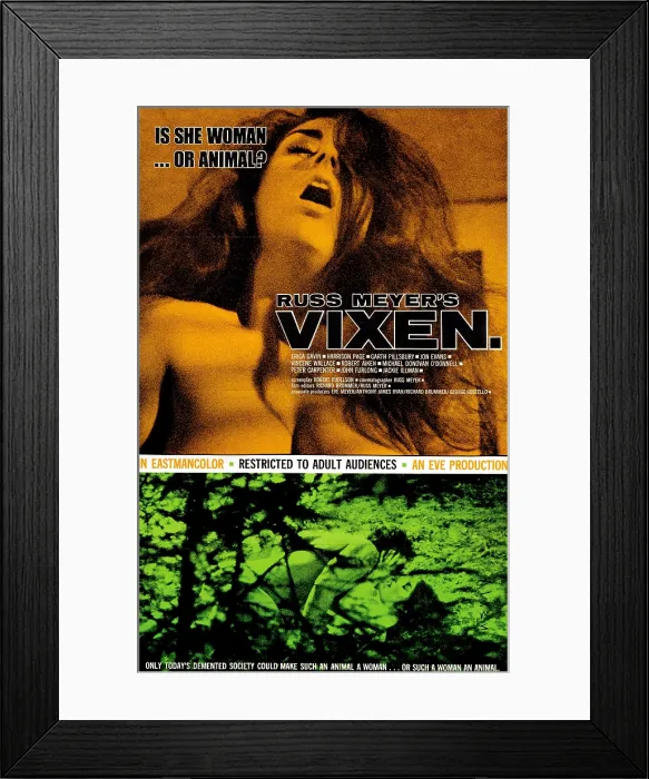 Framed Print : VIXEN!, US poster, Erica Gavin, 1968