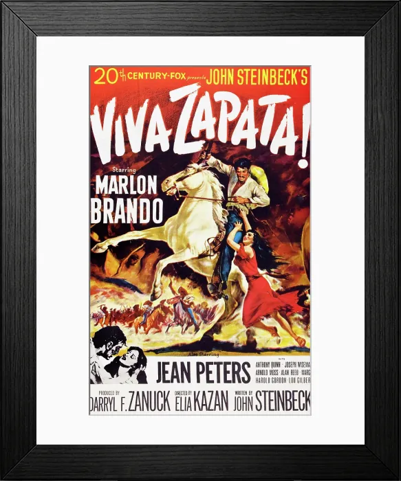 Framed Print : VIVA ZAPATA!, Marlon Brando, Jean Peters, 1952, TM and Copyright (c)20th Century Fox Film Corp. All rights reserved
