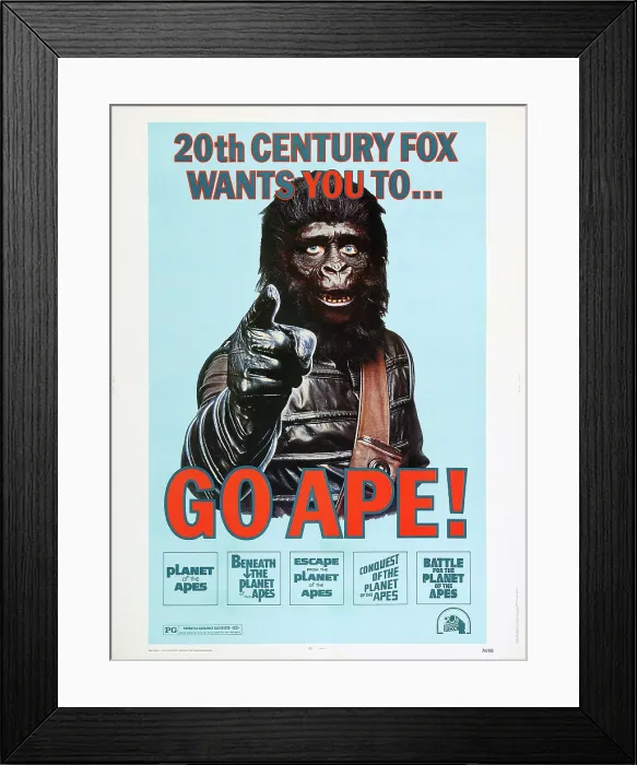 Framed Print : PLANET OF THE APES, US poster, 1974. TM and Copyright 20th Century Fox Film Corp. All rights reserved. / courtesy Everett Collection Framed Print : PLANET OF THE APES, US poster, 1974. TM and Copyright 20th Century Fox Film Corp. All rights reserved. / courtesy Everett Collection