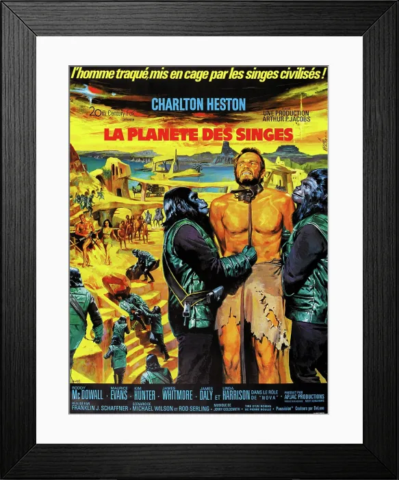 Framed Print : PLANET OF THE APES, French poster art, Charlton Heston, 1968. TM and Copyright 20th Century Fox Film Corp. All rights reserved. Courtesy: Everett Collection Framed Print : PLANET OF THE APES, French poster art, Charlton Heston, 1968. TM and Copyright 20th Century Fox Film Corp. All rights reserved. Courtesy: Everett Collection