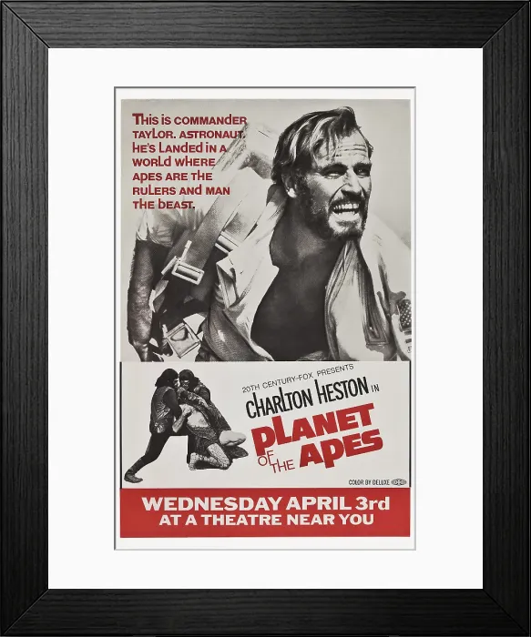 Framed Print : PLANET OF THE APES, top: Charlton Heston, 1968, TM and Copyright 20th Century Fox Film Corp. All rights reserved. / courtesy Everett Collection Framed Print : PLANET OF THE APES, top: Charlton Heston, 1968, TM and Copyright 20th Century Fox Film Corp. All rights reserved. / courtesy Everett Collection