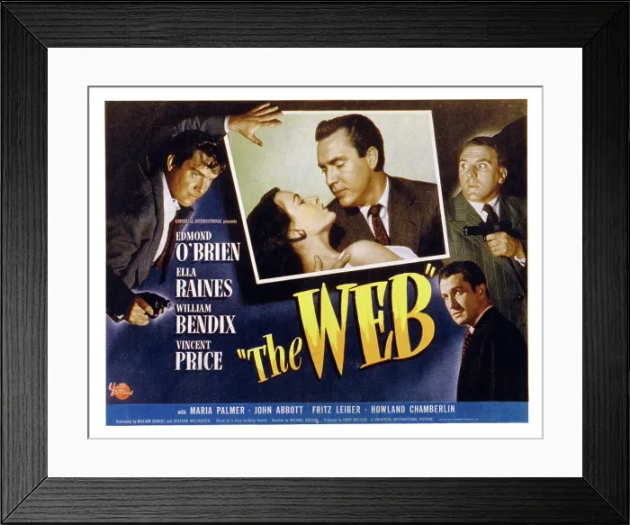 Framed Print : THE WEB, Edmond O'Brien, Ella Raines, Vincent Price, William Bendix, 1947