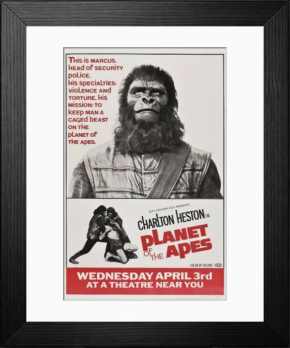 Framed Print : PLANET OF THE APES, poster art, 1968, TM and Copyright 20th Century Fox Film Corp. All rights reserved. / courtesy Everett Collection
