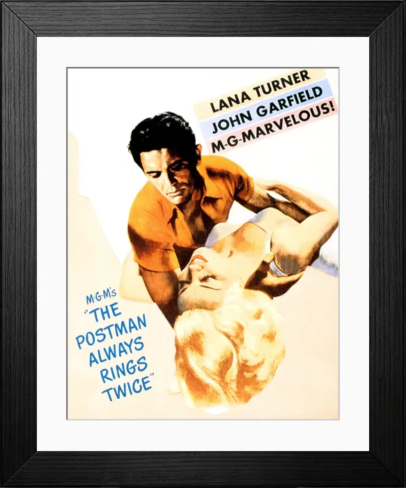 Framed Print : POSTMAN ALWAYS RINGS TWICE, THE, John Garfield, Lana Turner, 1946 Framed Print : POSTMAN ALWAYS RINGS TWICE, THE, John Garfield, Lana Turner, 1946