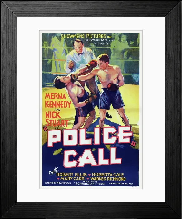 Framed Print : POLICE CALL, US poster art, 1933 Framed Print : POLICE CALL, US poster art, 1933