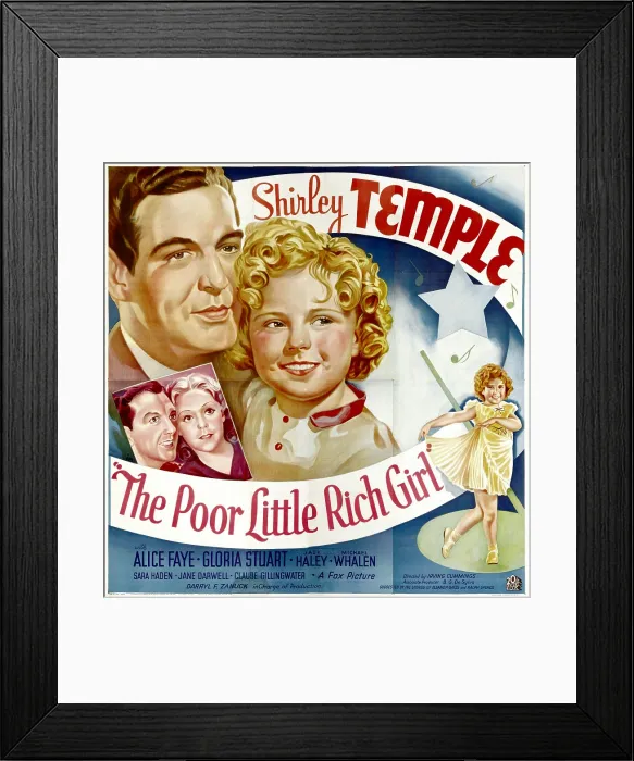 Framed Print : POOR LITTLE RICH GIRL, Michael Whalen, Shirley Temple, Jack Haley, Alice Faye, 1936. TM and Copyright (c) 20th Century Fox Film Corp. All rights reserved