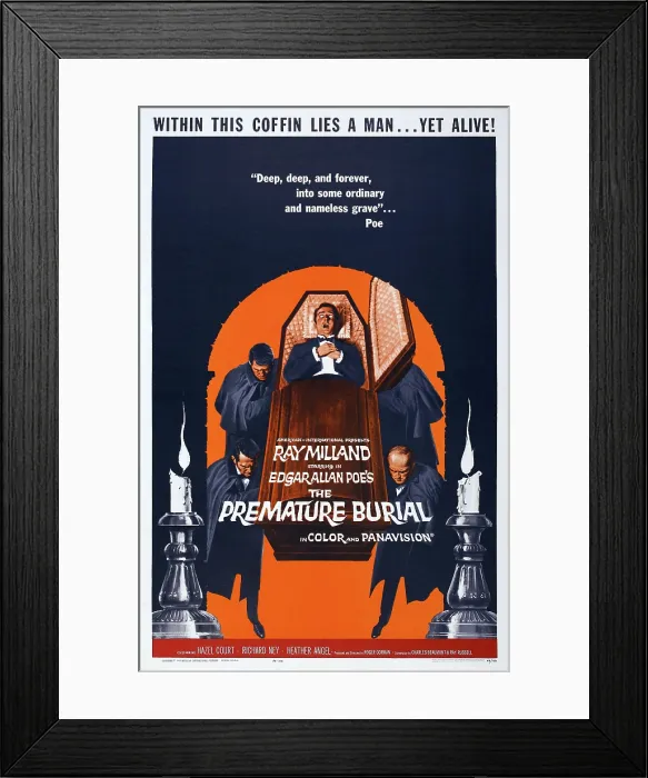 Framed Print : THE PREMATURE BURIAL, US poster art, 1962