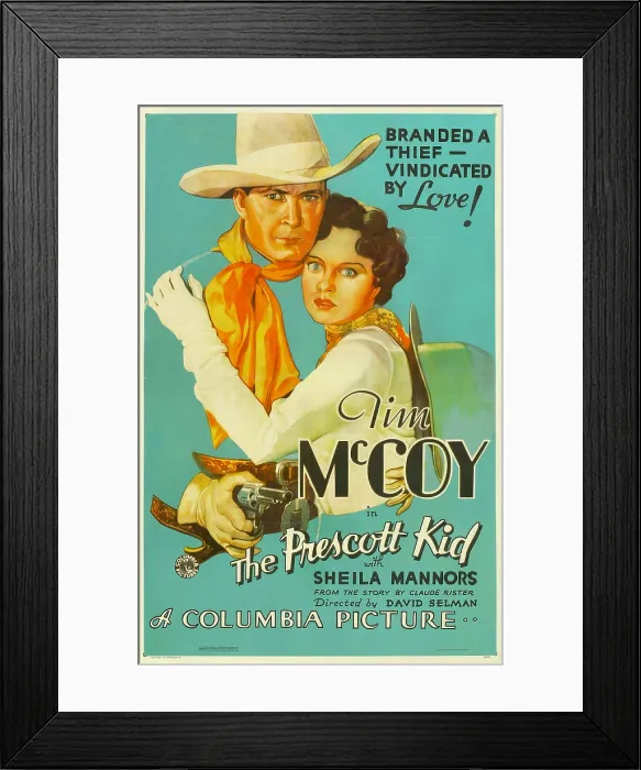 Framed Print : THE PRESCOTT KID, from left: Tim McCoy, Sheila Mannors (aka Sheila Bromley), 1934