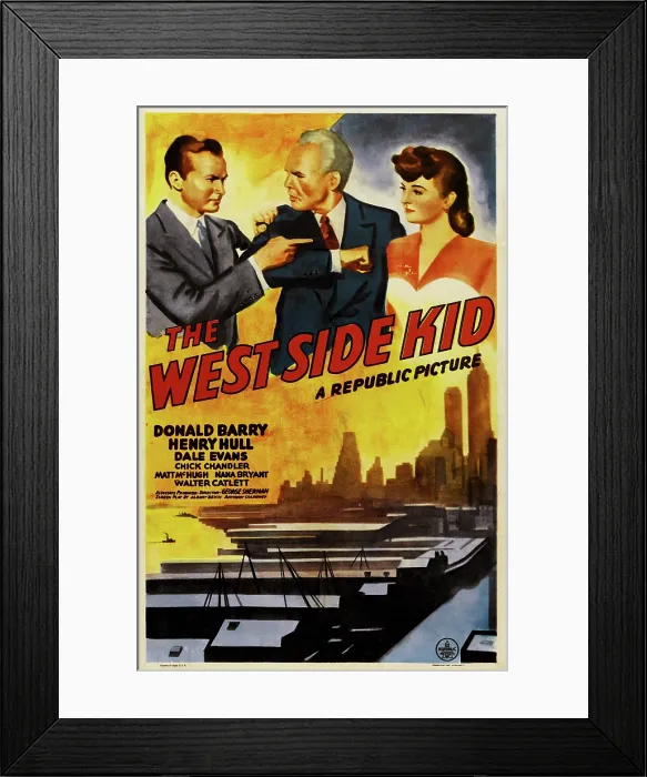 Framed Print : WEST SIDE KID, US poster, from left: Don Red Barry, Henry Hull, Dale Evans, 1943
