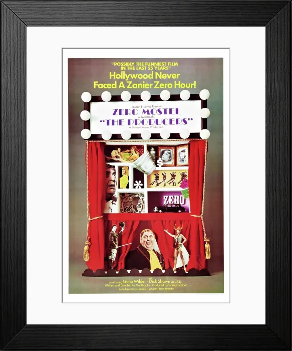 Framed Print : THE PRODUCERS, left and bottom center: Zero Mostel, 1967