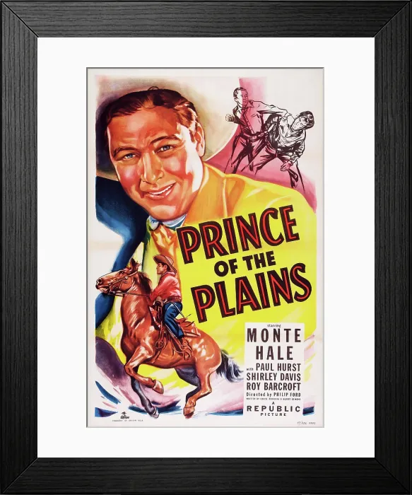 Framed Print : PRINCE OF THE PLAINS, US poster art, Monte Hale, 1949 Framed Print : PRINCE OF THE PLAINS, US poster art, Monte Hale, 1949