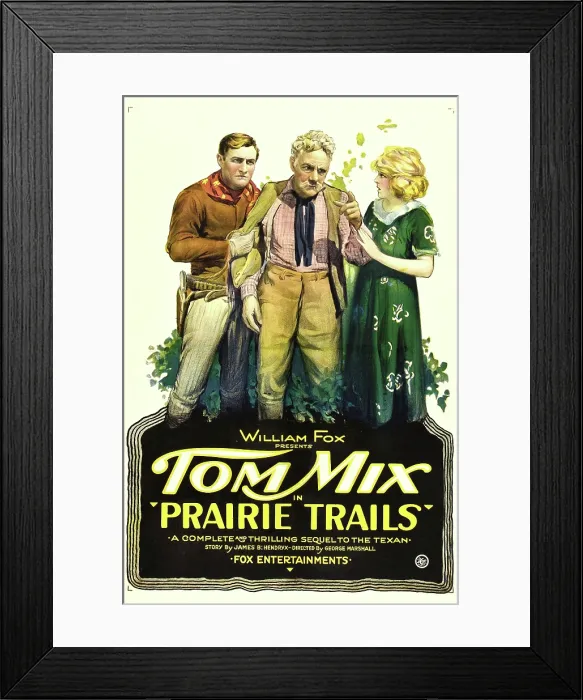 Framed Print : PRAIRIE TRAILS, from left: Tom Mix, Charles K. French, Kathleen O'Connor, 1920, TM and Copyright 20th Century Fox Film Corp. All rights reserved. / courtesy Everett Collection