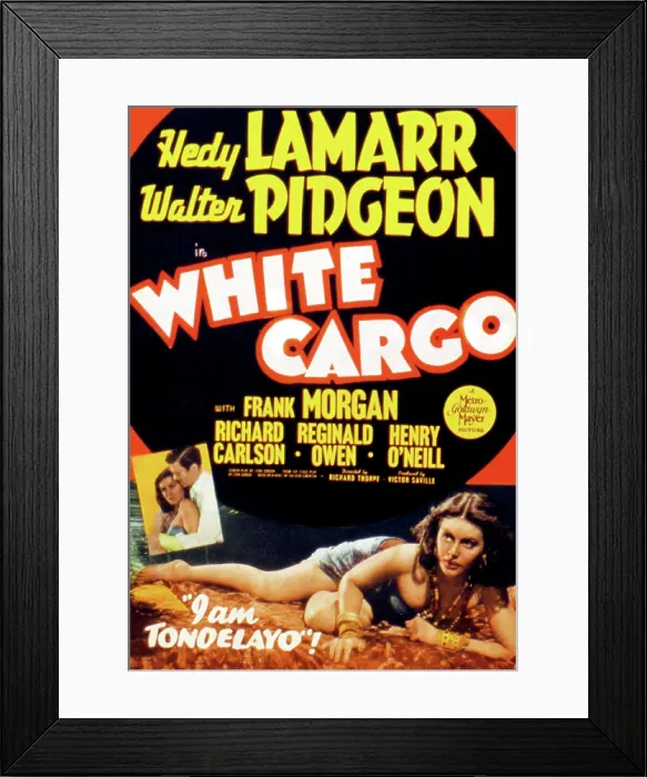 Framed Print : WHITE CARGO, Hedy Lamarr, Richard Carlson, 1942 Framed Print : WHITE CARGO, Hedy Lamarr, Richard Carlson, 1942