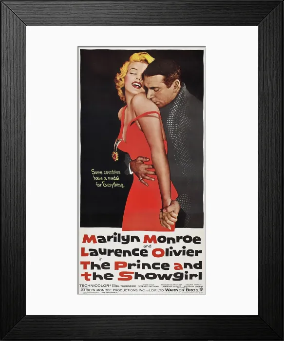 Framed Print : THE PRINCE AND THE SHOWGIRL, poster art, Marilyn Monroe, Laurence Olivier, 1956