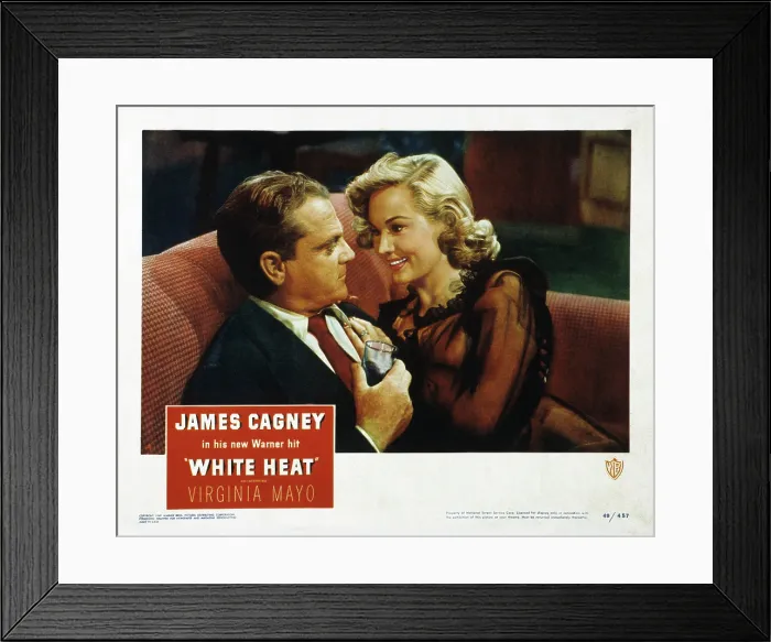 Framed Print : WHITE HEAT, US lobbycard, from left, James Cagney, Virginia Mayo, 1949 Framed Print : WHITE HEAT, US lobbycard, from left, James Cagney, Virginia Mayo, 1949