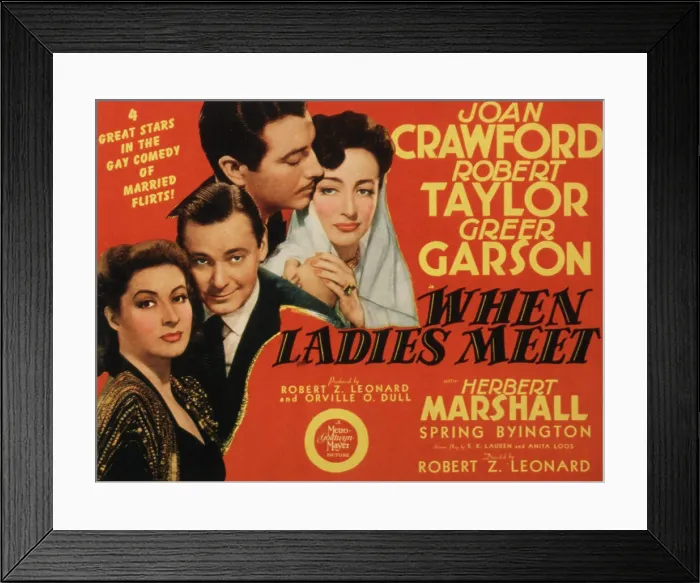 Framed Print : WHEN LADIES MEET, Greer Garson, Herbert Marshall, Robert Taylor, Joan Crawford, 1941