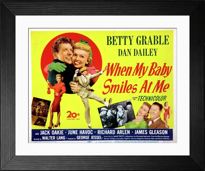 Framed Print : WHEN MY BABY SMILES AT ME, Dan Dailey, Betty Grable, 1948, (c) 20th Century Fox, TM & Copyright / Courtesy: Everett Collection Framed Print : WHEN MY BABY SMILES AT ME, Dan Dailey, Betty Grable, 1948, (c) 20th Century Fox, TM & Copyright / Courtesy: Everett Collection