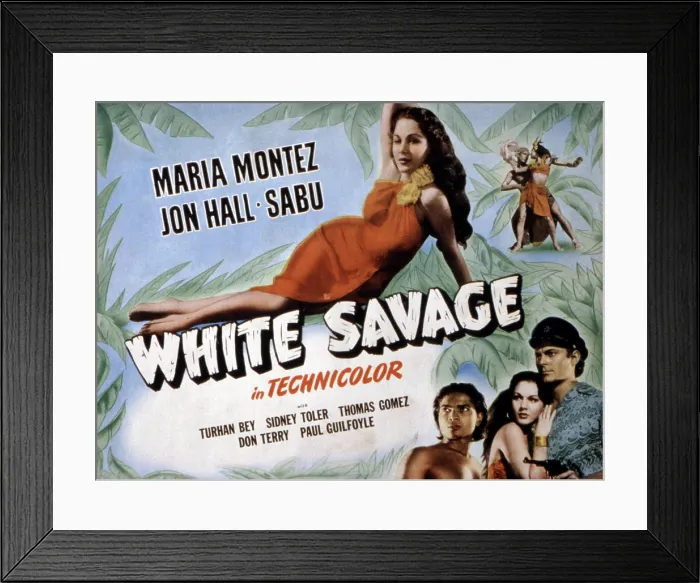 Framed Print : WHITE SAVAGE, Maria Montez, Sabu, Jon Hall, 1943