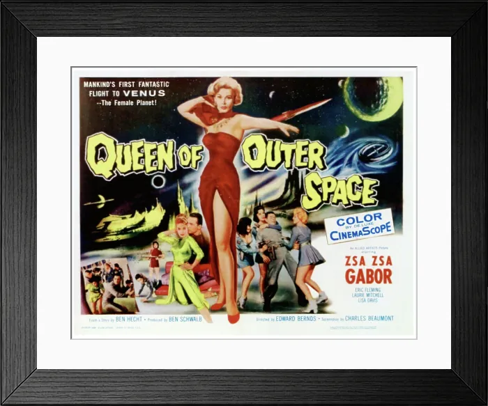 Framed Print : QUEEN OF OUTER SPACE, center: Zsa Zsa Gabor, 1958