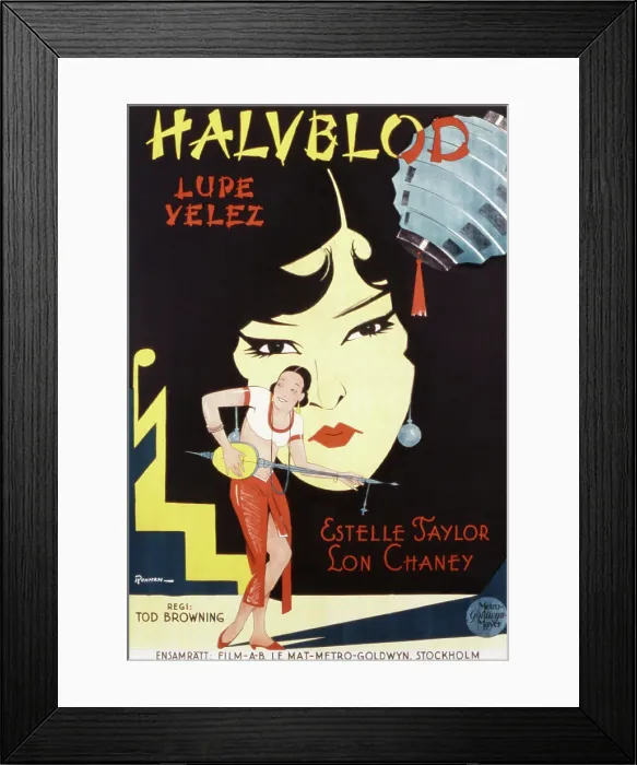 Framed Print : WHERE EAST IS EAST, (aka HALVBLOD), Estelle Taylor, Lupe Velez, 1929 (German poster)