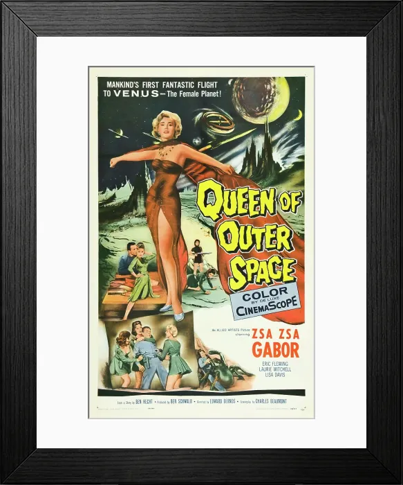 Framed Print : QUEEN OF OUTER SPACE, Zsa Zsa Gabor, 1958, poster art