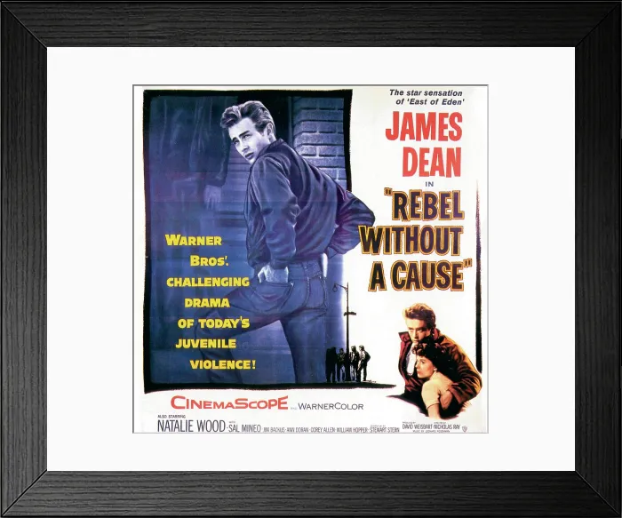 Framed Print : REBEL WITHOUT A CAUSE, James Dean, Natalie Wood, 1955