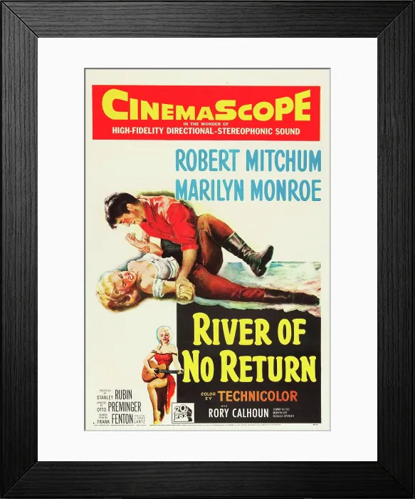 Framed Print : RIVER OF NO RETURN, from left: Marilyn Monroe, Robert Mitchum, 1954, TM and Copyright 20th Century Fox Film Corp. All rights reserved. / courtesy Everett Collection Framed Print : RIVER OF NO RETURN, from left: Marilyn Monroe, Robert Mitchum, 1954, TM and Copyright 20th Century Fox Film Corp. All rights reserved. / courtesy Everett Collection