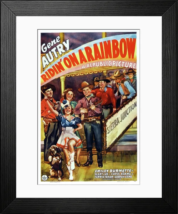 Framed Print : RIDIN ON A RAINBOW, US poster art, center: Gene Autry, 1941