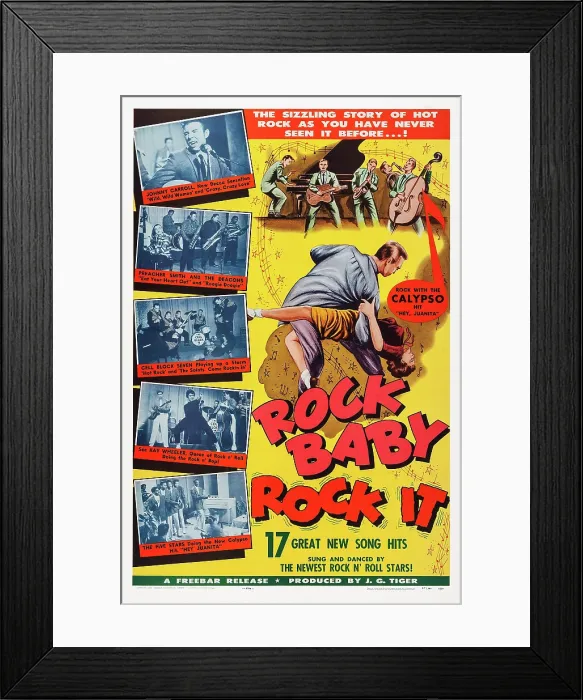 Framed Print : ROCK BABY - ROCK IT, left from top: Johnny Carroll, Preacher Smith and the Deacons, Cell Block Seven, Kay Wheeler, The Five Stars, 1957 Framed Print : ROCK BABY - ROCK IT, left from top: Johnny Carroll, Preacher Smith and the Deacons, Cell Block Seven, Kay Wheeler, The Five Stars, 1957
