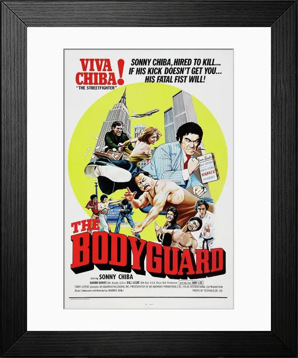 Framed Print : THE BODYGUARD, US poster art, Sonny Chiba, Aaron Banks, 1979