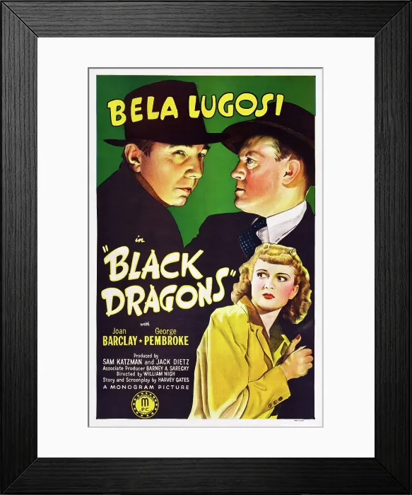 Framed Print : BLACK DRAGONS, Bela Lugosi (left), Joan Barclay, 1942 Framed Print : BLACK DRAGONS, Bela Lugosi (left), Joan Barclay, 1942