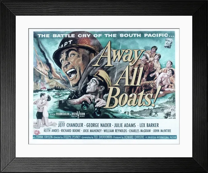 Framed Print : AWAY ALL BOATS, Jeff Chandler, George Nader, 1956