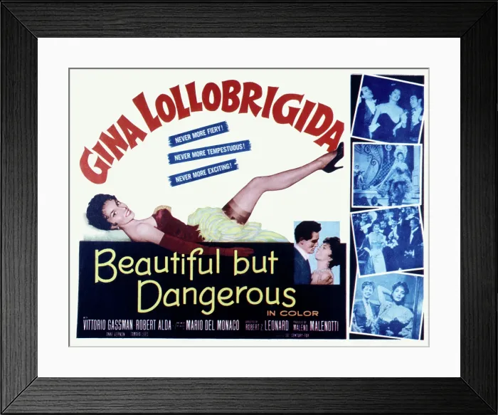 Framed Print : BEAUTIFUL BUT DANGEROUS, (aka LA DONNA PIU BELLA DEL MONDO), Gina Lollobrigida, 1956