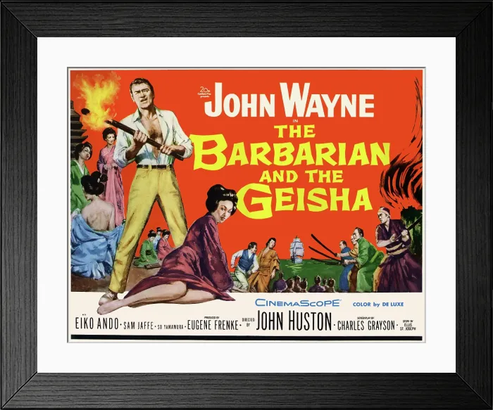 Framed Print : THE BARBARIAN AND THE GEISHA, John Wayne, Eiko Ando, 1958, (c) 20th Century Fox, TM & Copyright / courtesy: Everett Collection Framed Print : THE BARBARIAN AND THE GEISHA, John Wayne, Eiko Ando, 1958, (c) 20th Century Fox, TM & Copyright / courtesy: Everett Collection